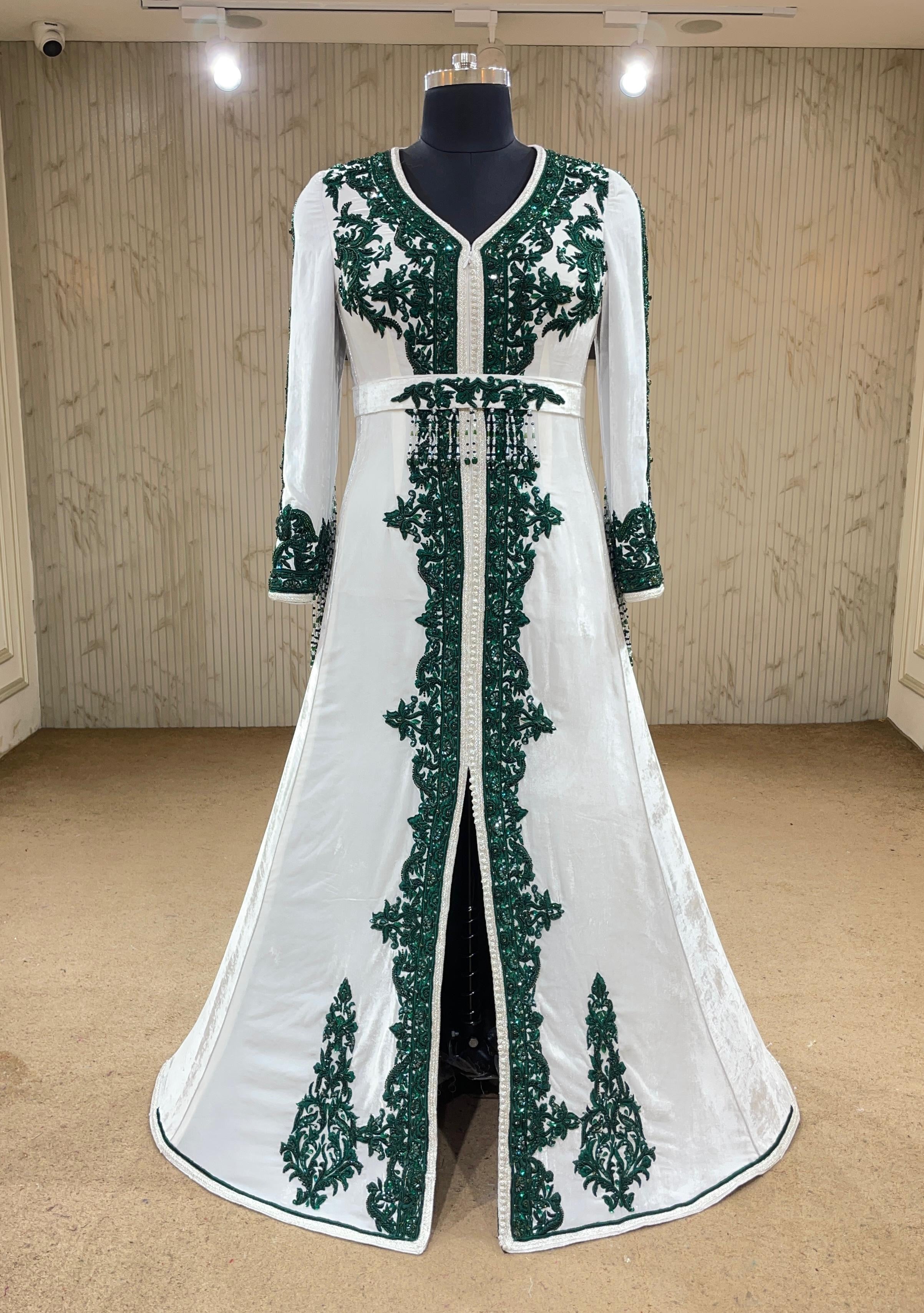 MALAKIYA BLANC VERT ⚜️taille 38 à 46⚜️