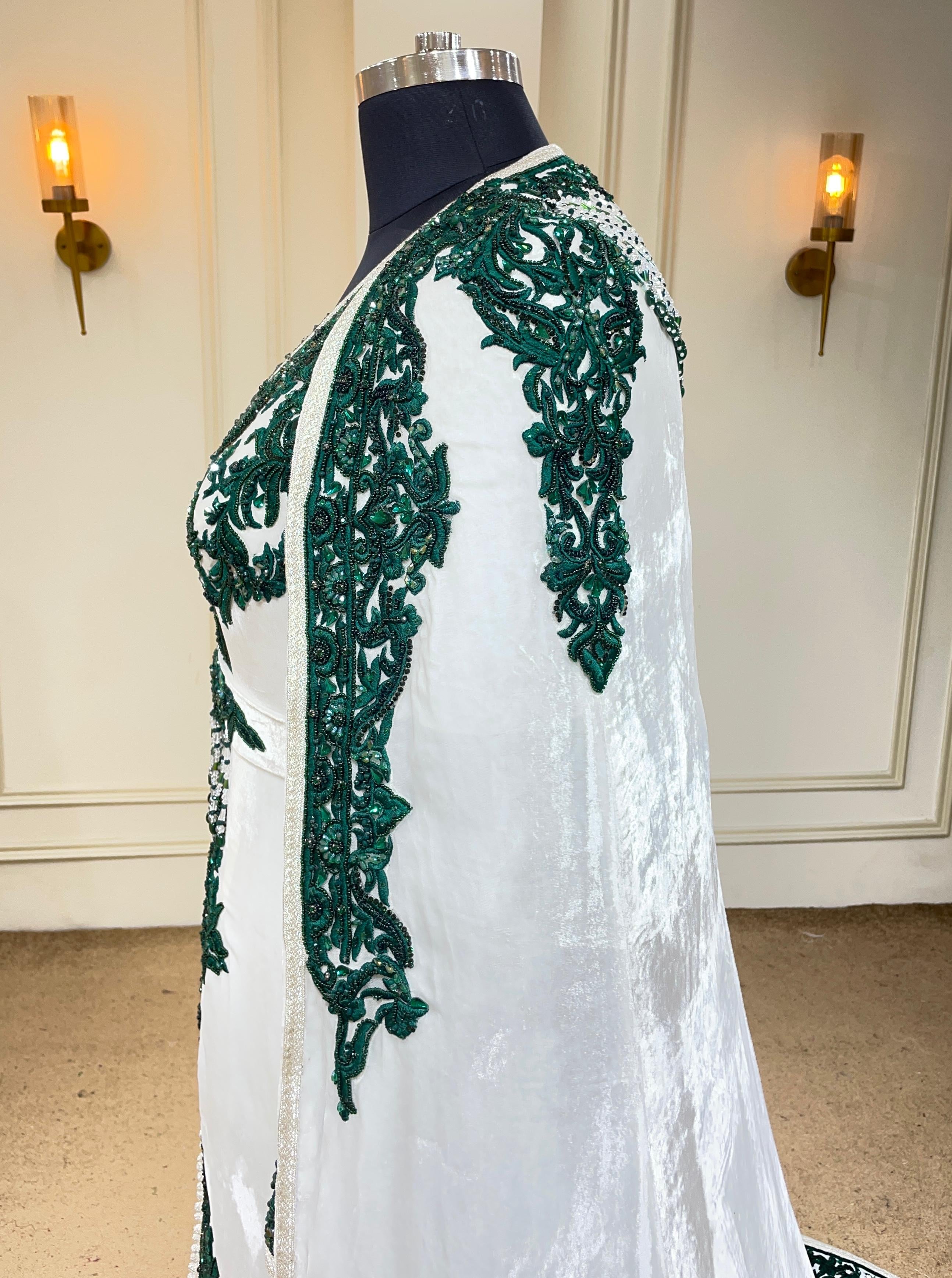 MALAKIYA BLANC VERT ⚜️taille 38 à 46⚜️