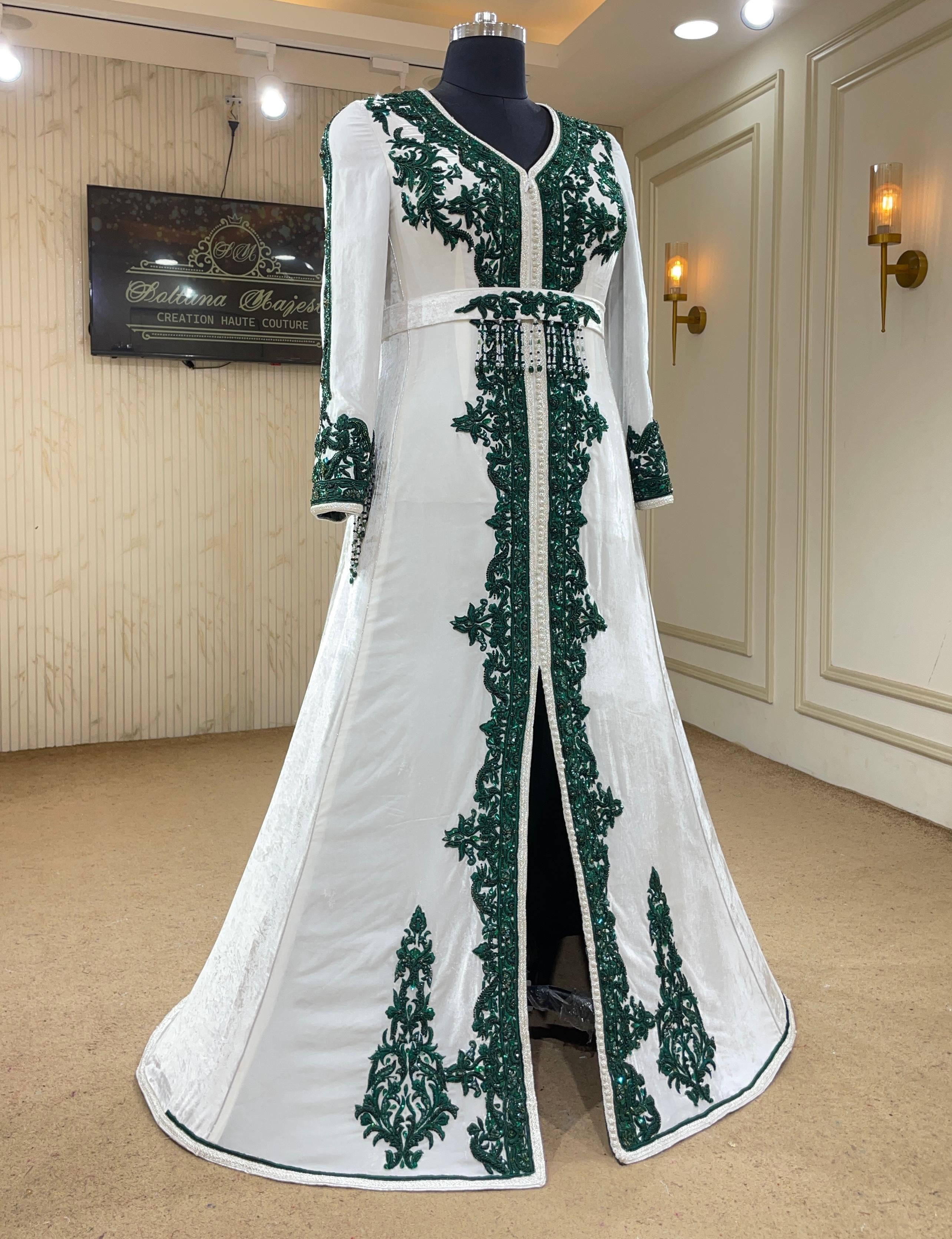MALAKIYA BLANC VERT ⚜️taille 38 à 46⚜️