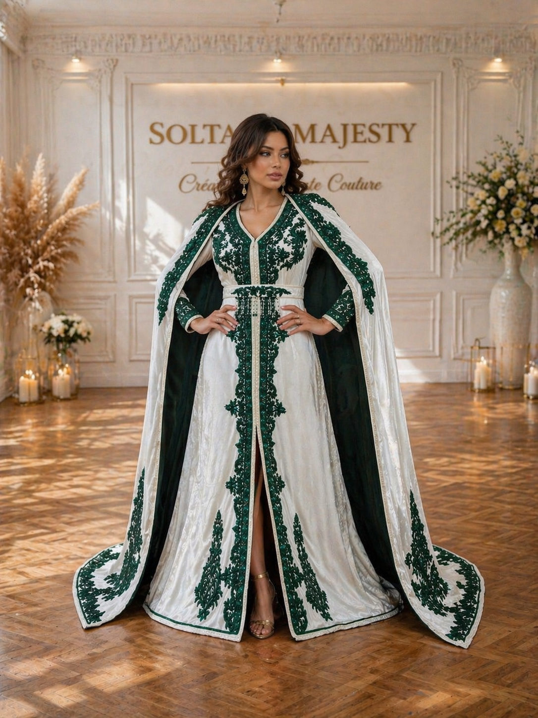MALAKIYA BLANC VERT ⚜️taille 38 à 46⚜️
