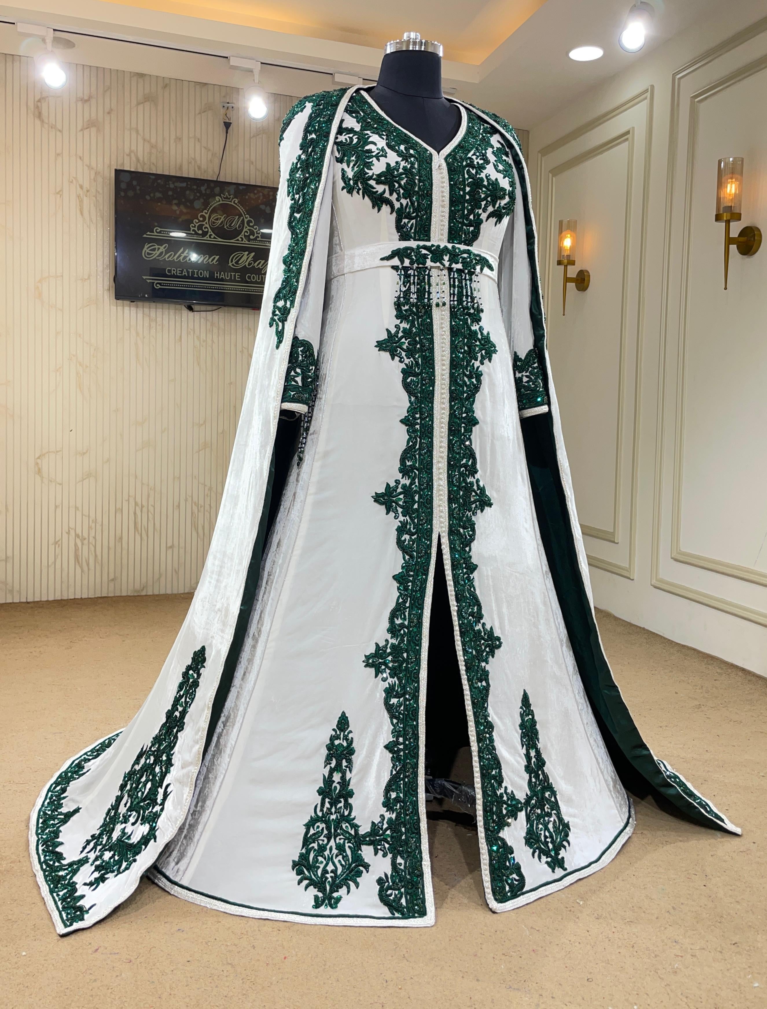 MALAKIYA BLANC VERT ⚜️taille 38 à 46⚜️