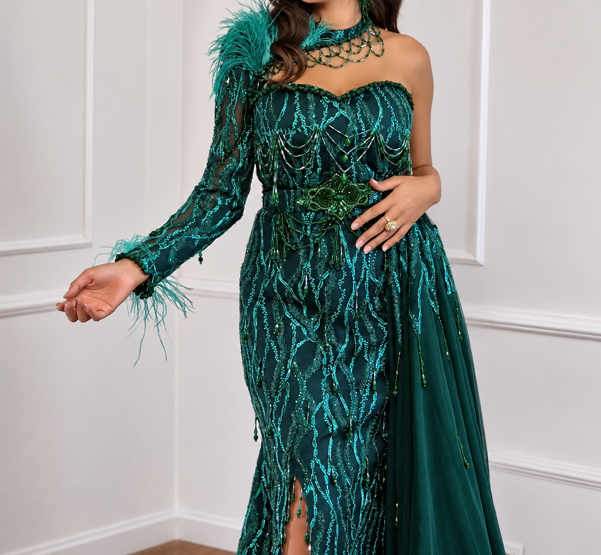 VENTE PRIVÉE Caftan Sirène avec surjupe ⚜️taille 34 à 42⚜️ Excellent état