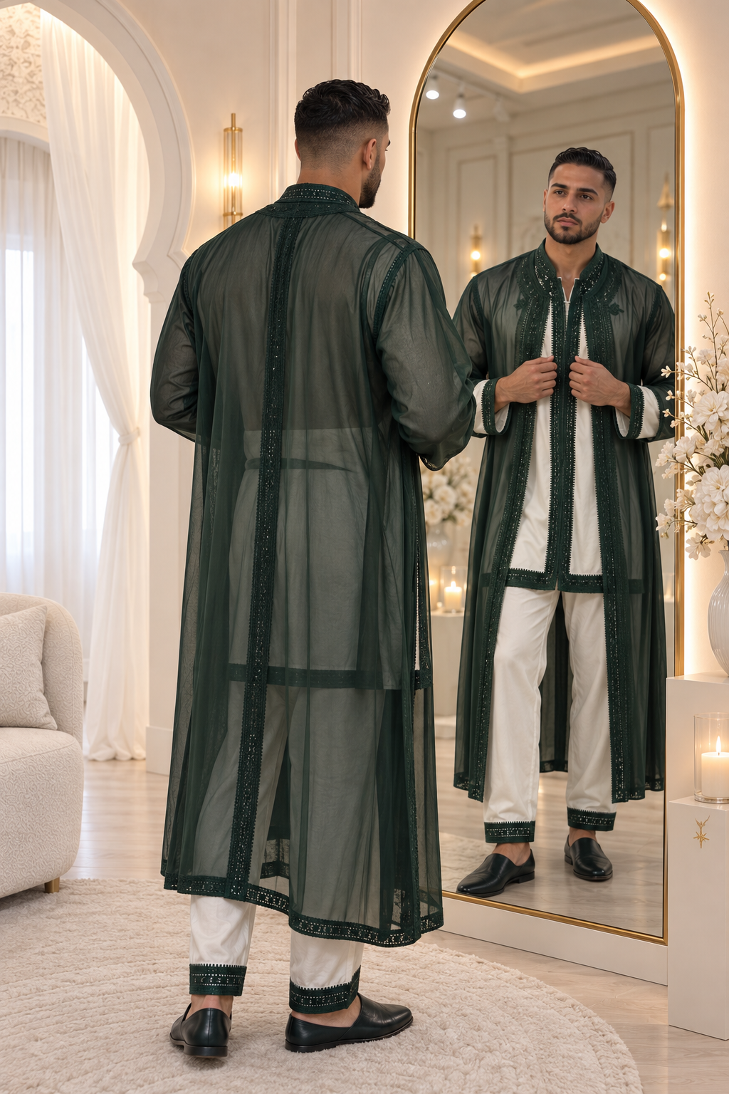 ⚜️JABADOR HOMME VERT & BLANC ⚜️