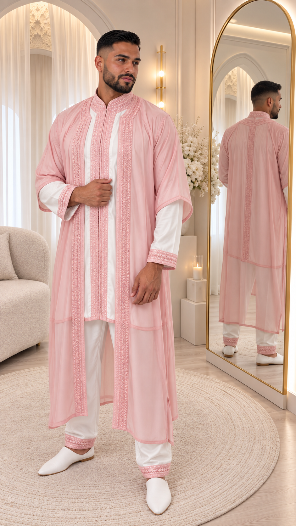 JABADOR HOMME ROSE ET BLANC
