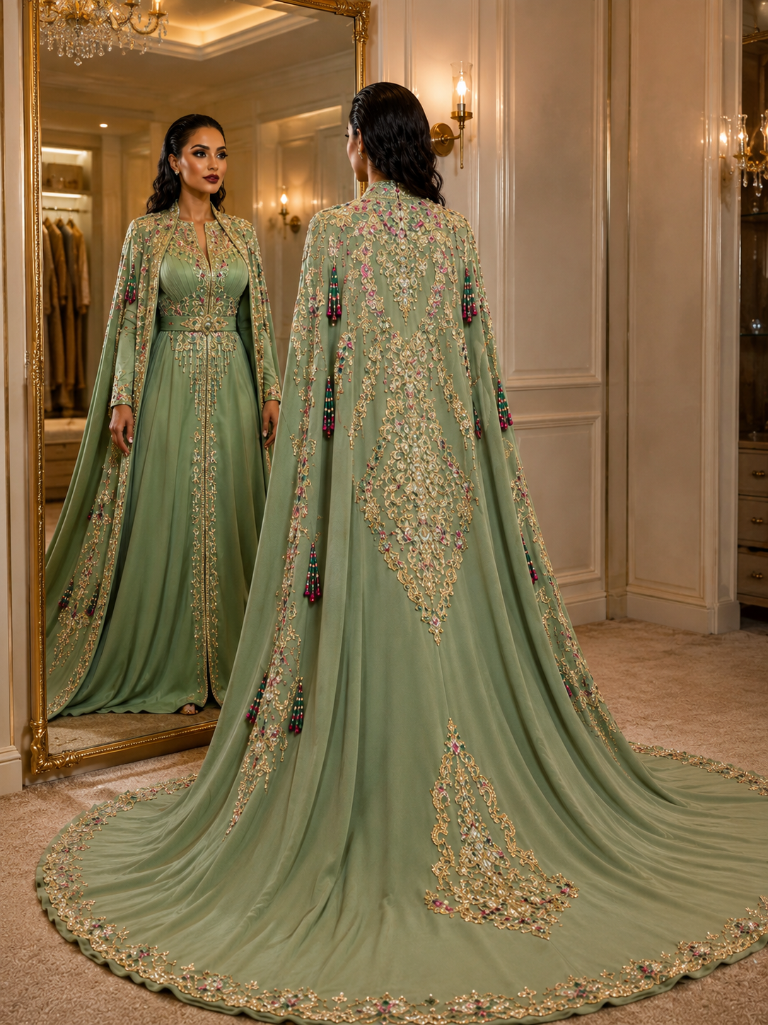 VENTE PRIVÉE CAFTAN AVEC SELHEME ⚜️taille 34 à 46⚜️ EXCELLENT ÉTAT