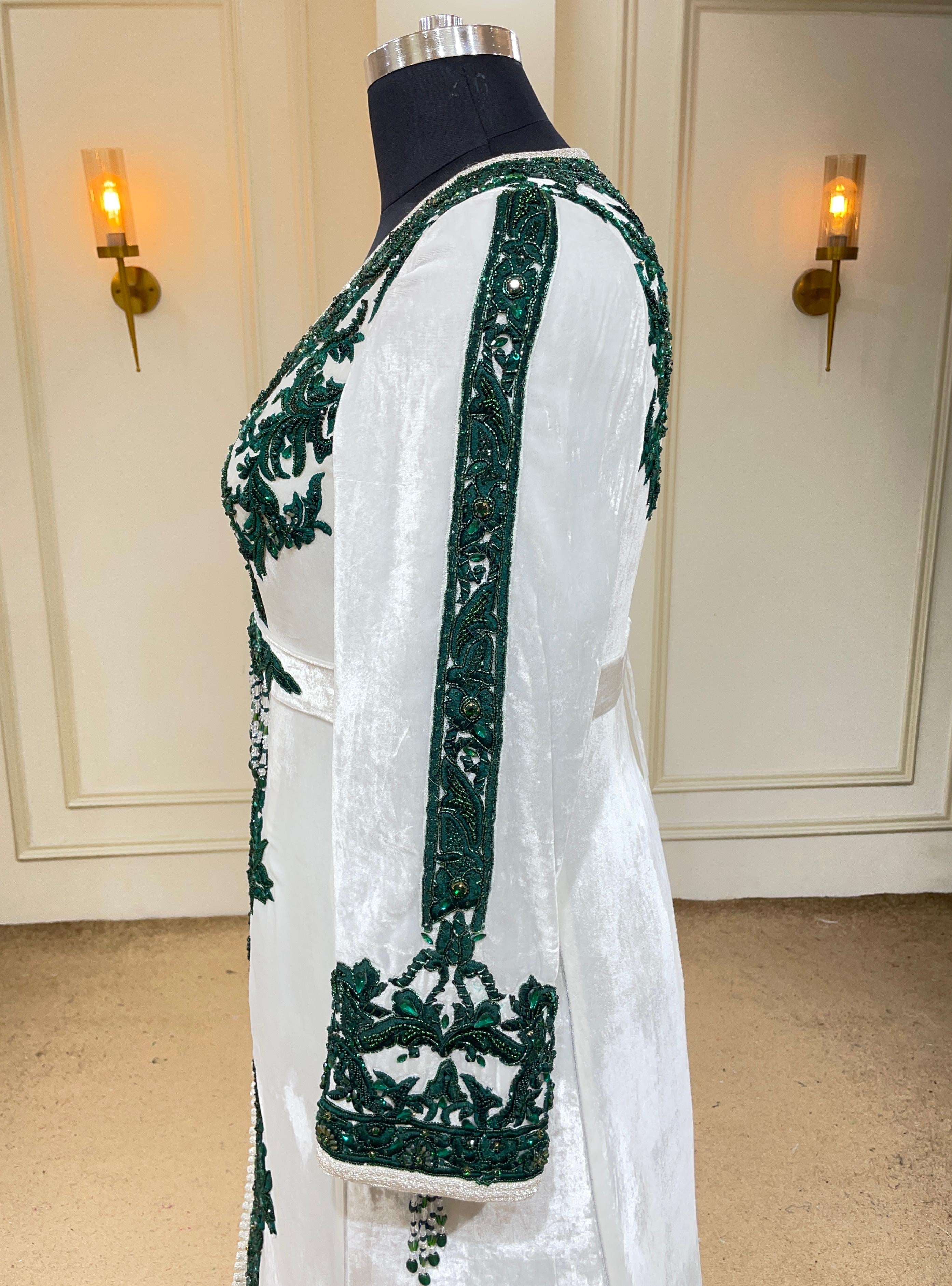 MALAKIYA BLANC VERT ⚜️taille 38 à 46⚜️
