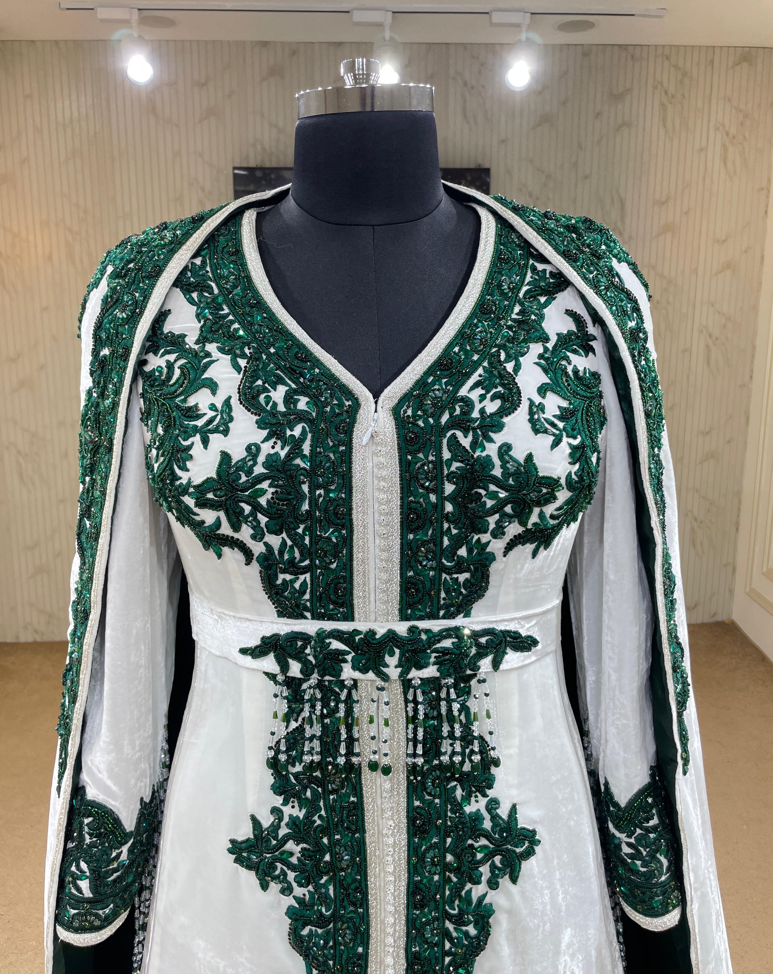 MALAKIYA BLANC VERT ⚜️taille 38 à 46⚜️