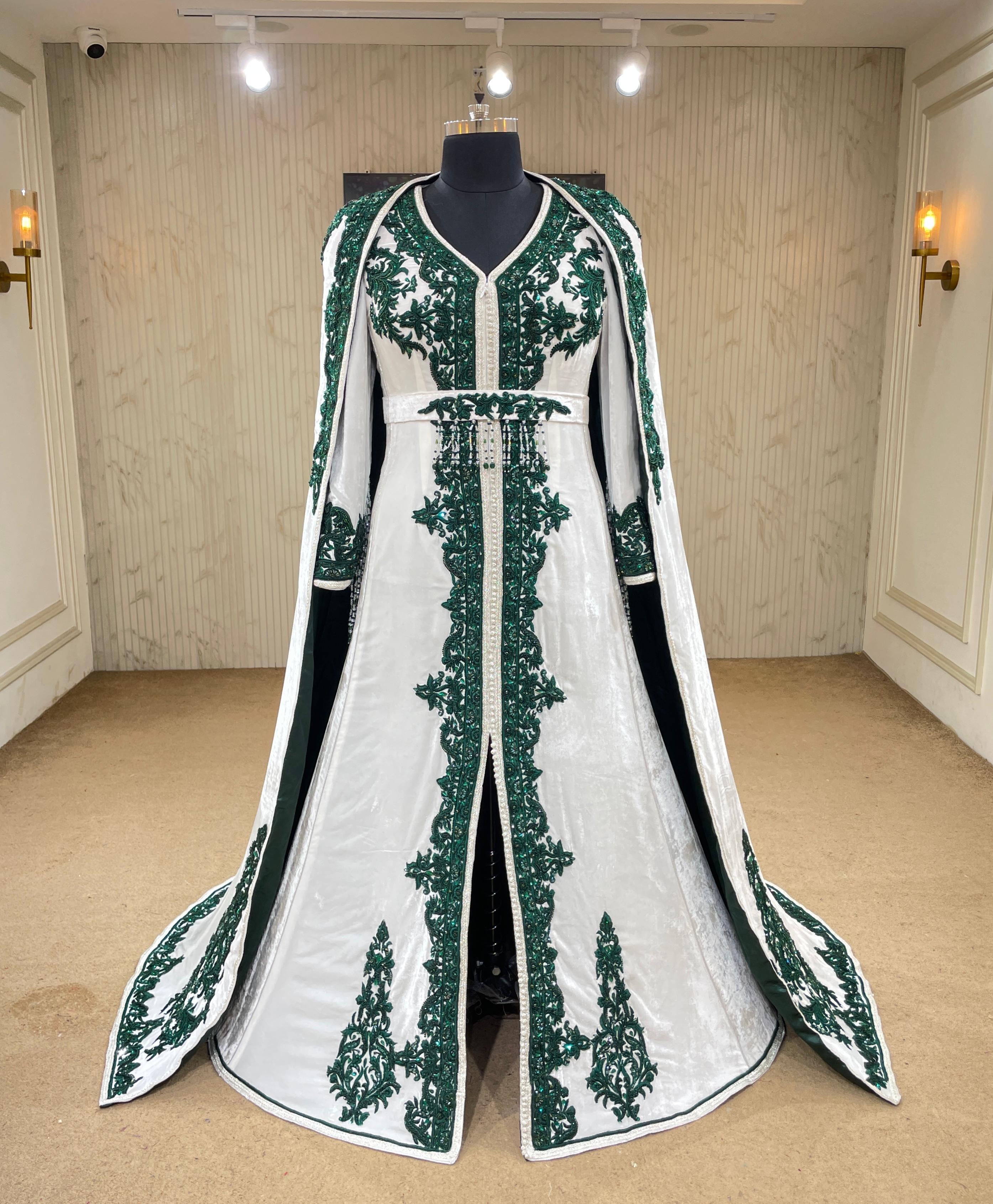 MALAKIYA BLANC VERT ⚜️taille 38 à 46⚜️