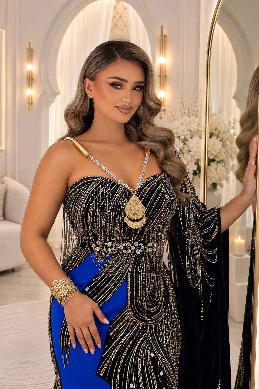 VENTE PRIVÉE Caftan Moderne avec cape sur le cotée  ⚜️taille 34 à 42⚜️ MODÈLE UNIQUE Excellent État