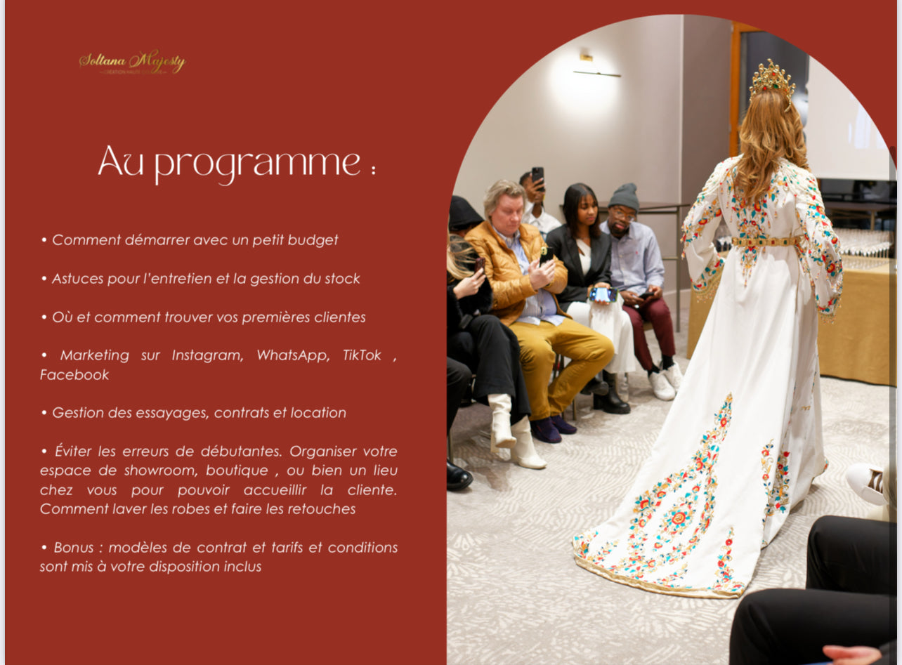 FORMATION POUR NEGAFA OU LOCATION DE ROBES en ligne