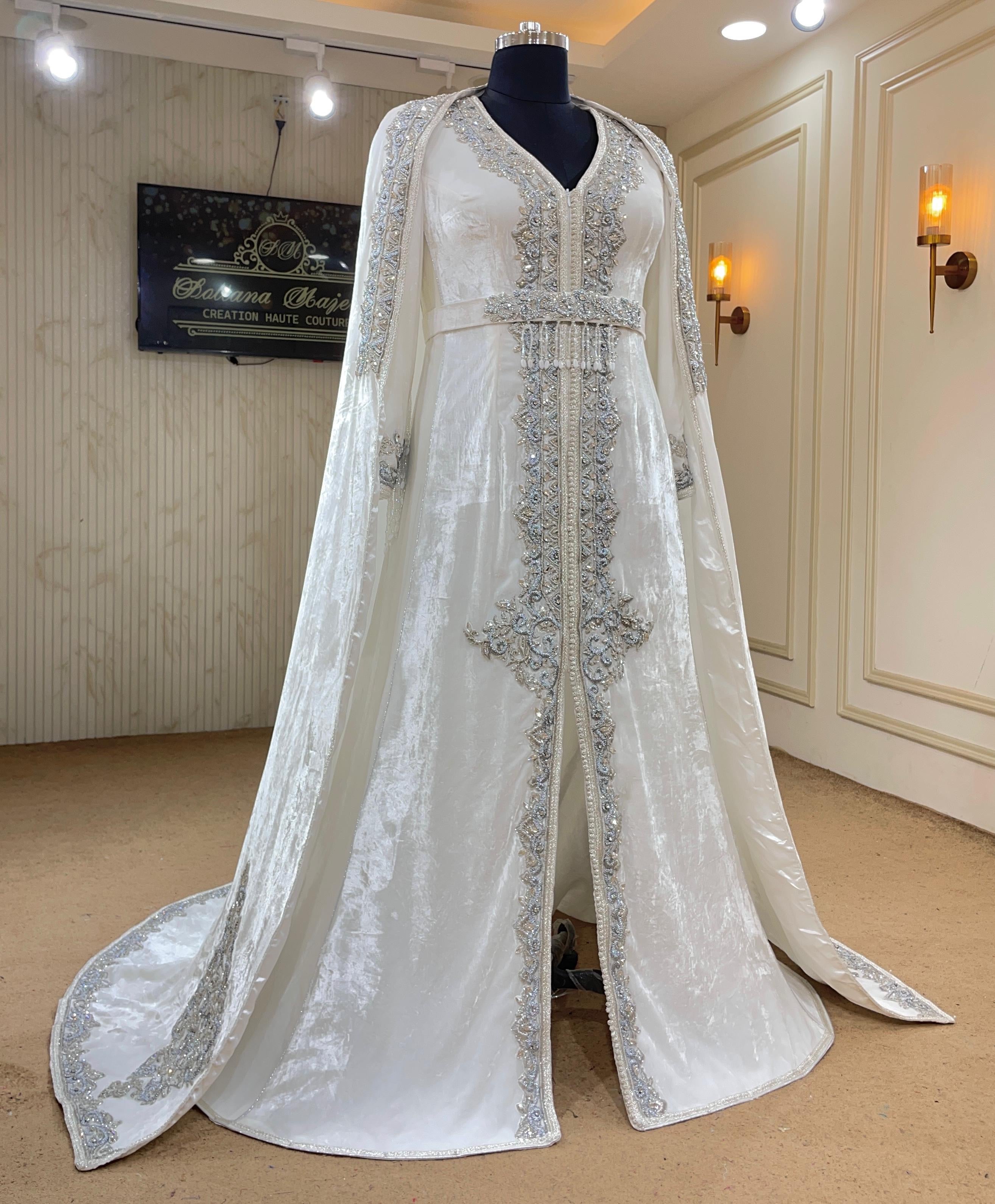 MALAKIYA BLANC ARGENTÉ ⚜️taille 38 à 46⚜️