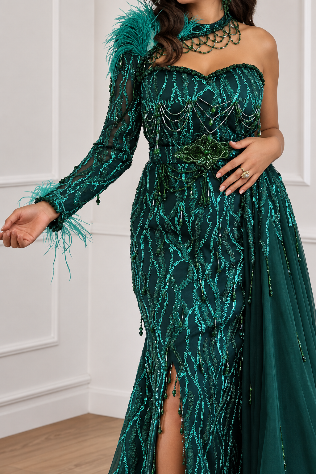 VENTE PRIVÉE Caftan Sirène avec surjupe  ⚜️taille 34 à 42⚜️ Excellent état