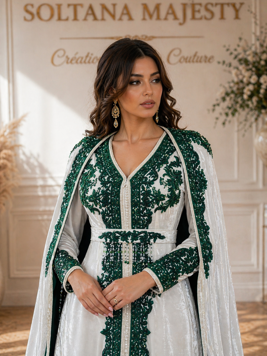 MALAKIYA BLANC VERT ⚜️taille 38 à 46⚜️