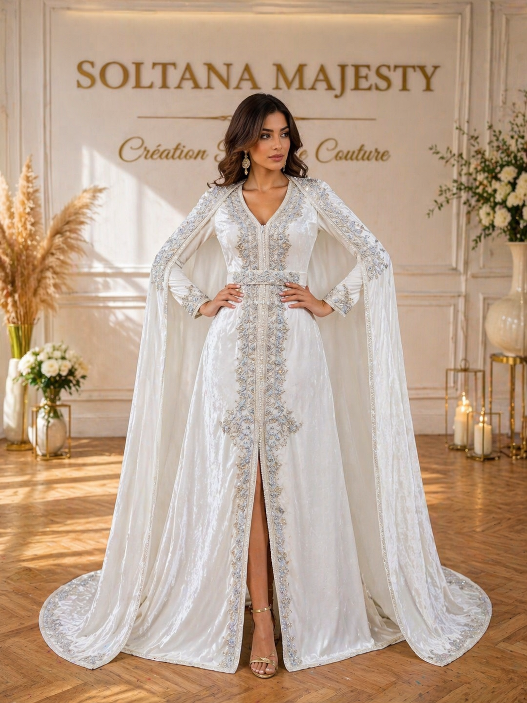 MALAKIYA BLANC ARGENTÉ ⚜️taille 38 à 46⚜️